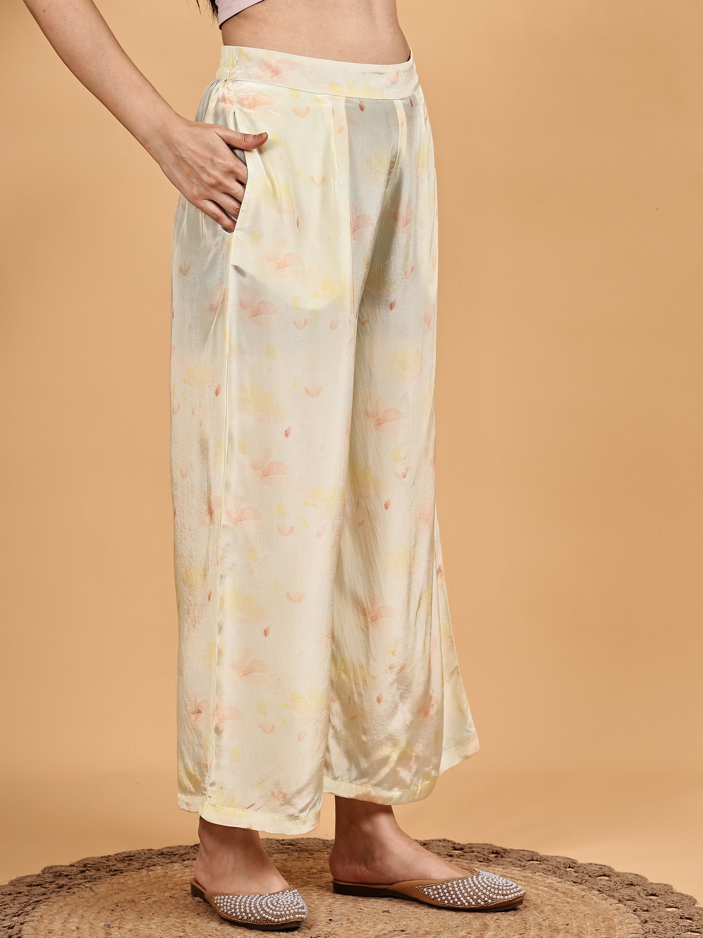 Cream Floral Print Co-ord Set