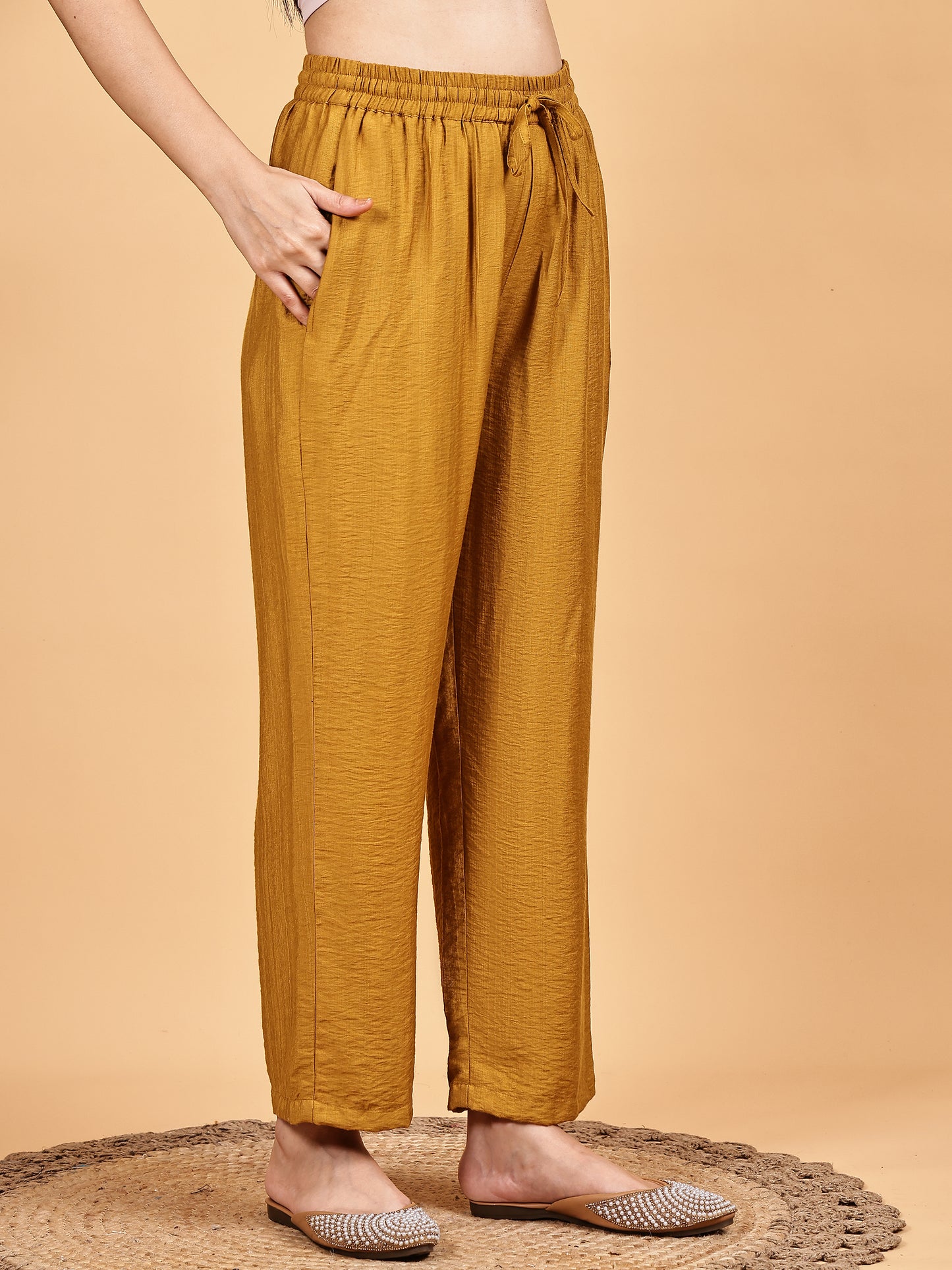 Mustard Printed Kurta Set with Dupatta