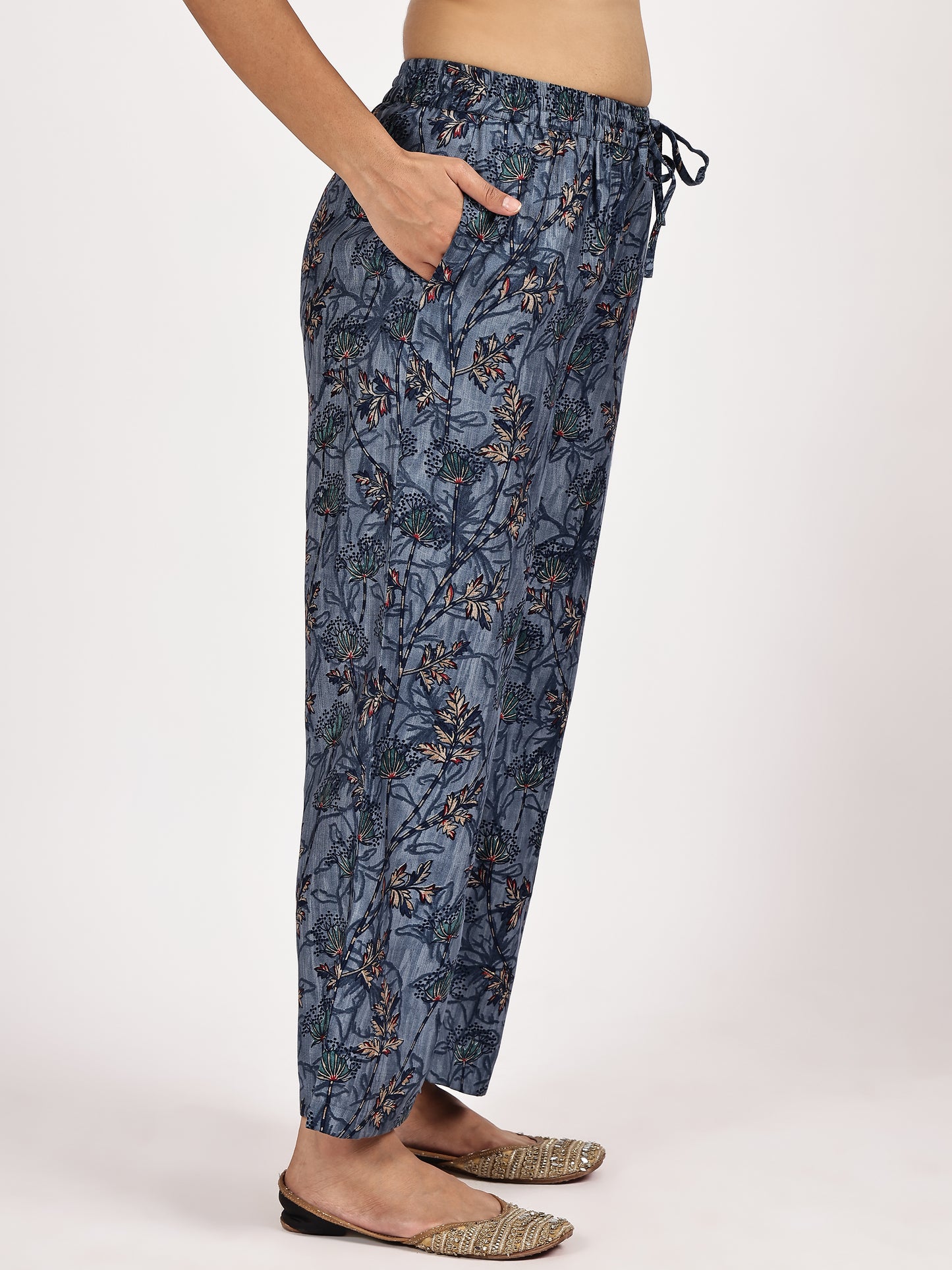 Printed Blue kurta set with dupatta