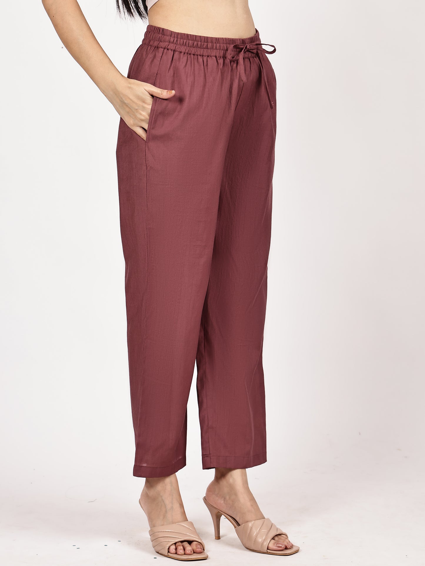 Maroon Printed Kurta Set with Chiffon Dupatta