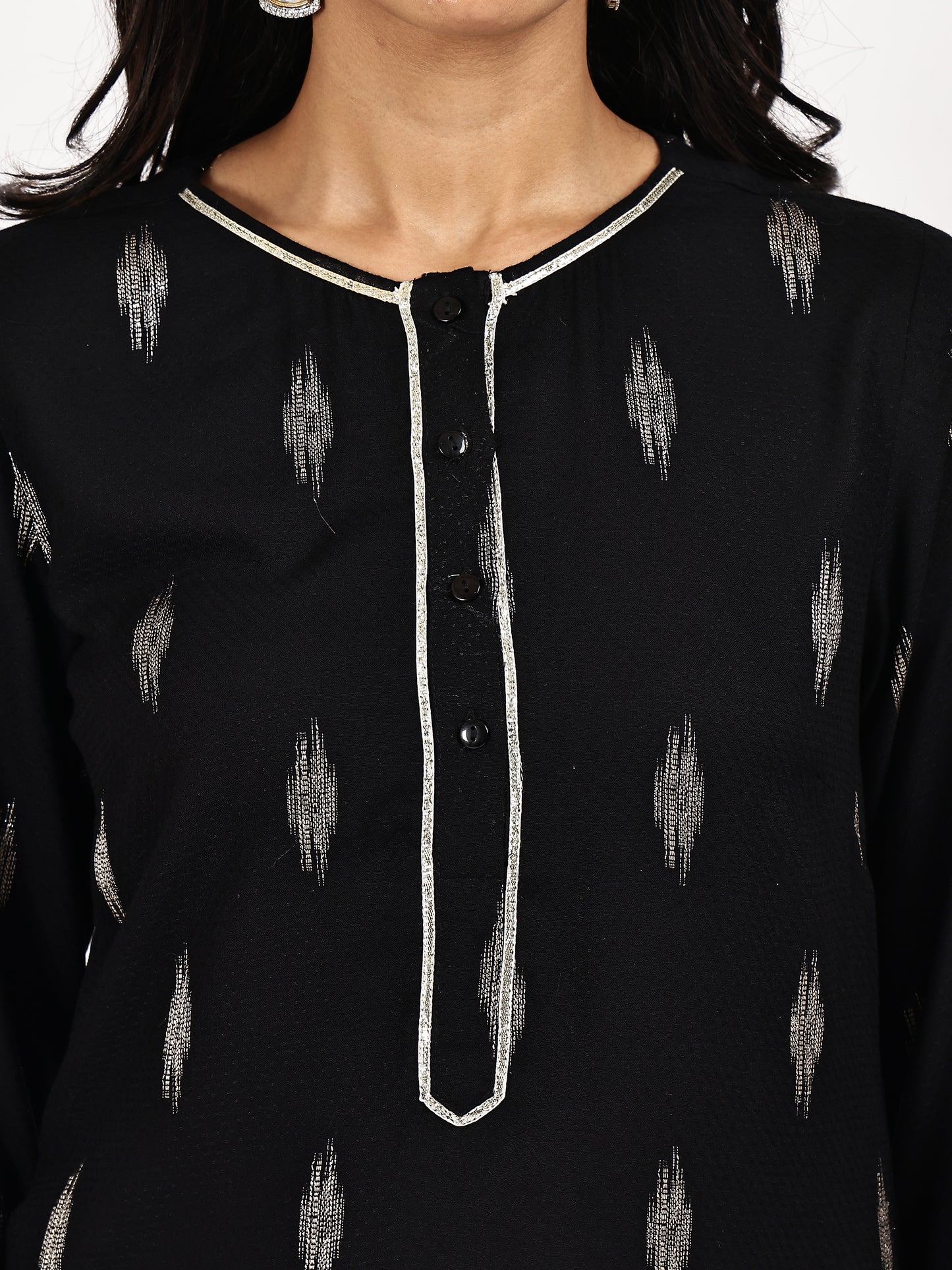 Black Print Kurta and Palazzo Set