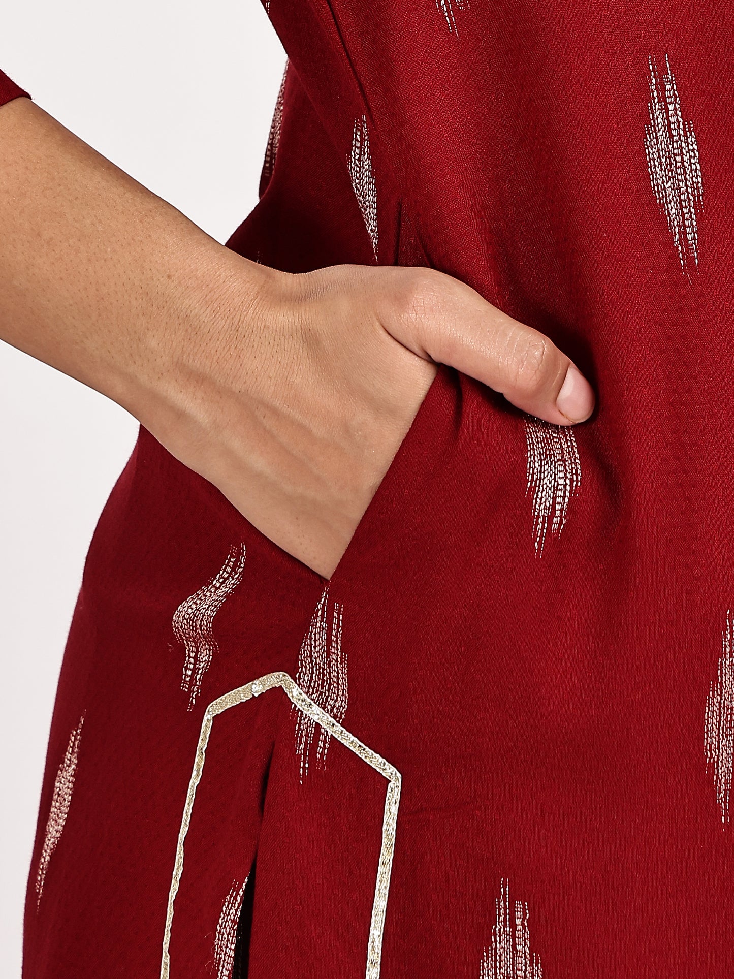 Maroon Print Kurta and Palazzo Set