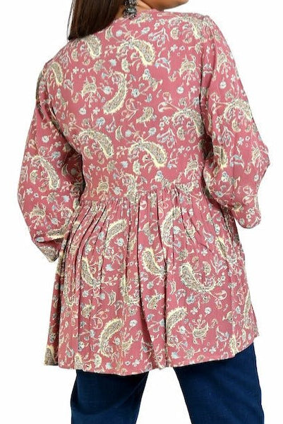 Pink Printed Elegant Top for Women’s Casual Wear - The Bebla