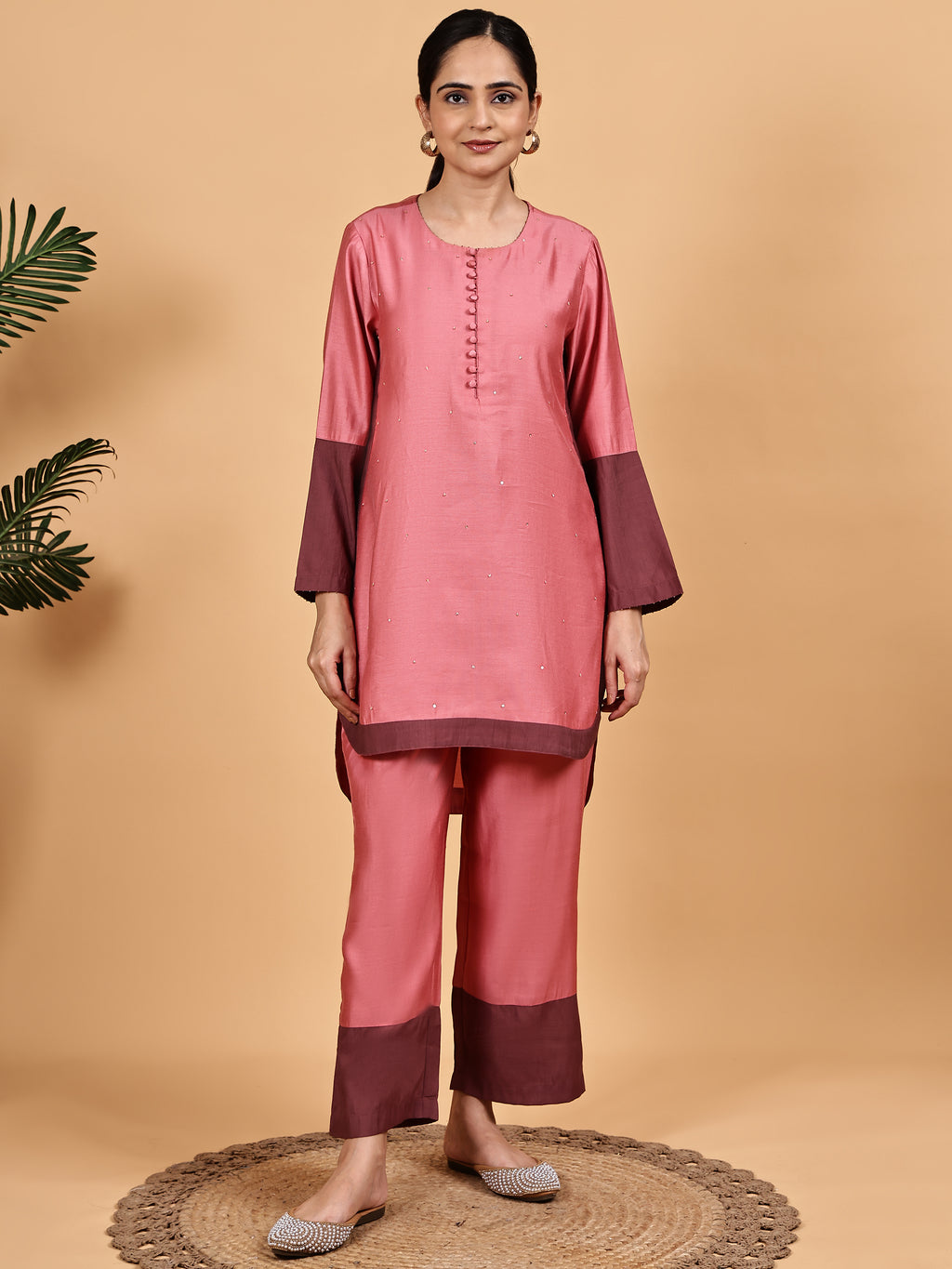 Pink & Maroon Co-ord Set