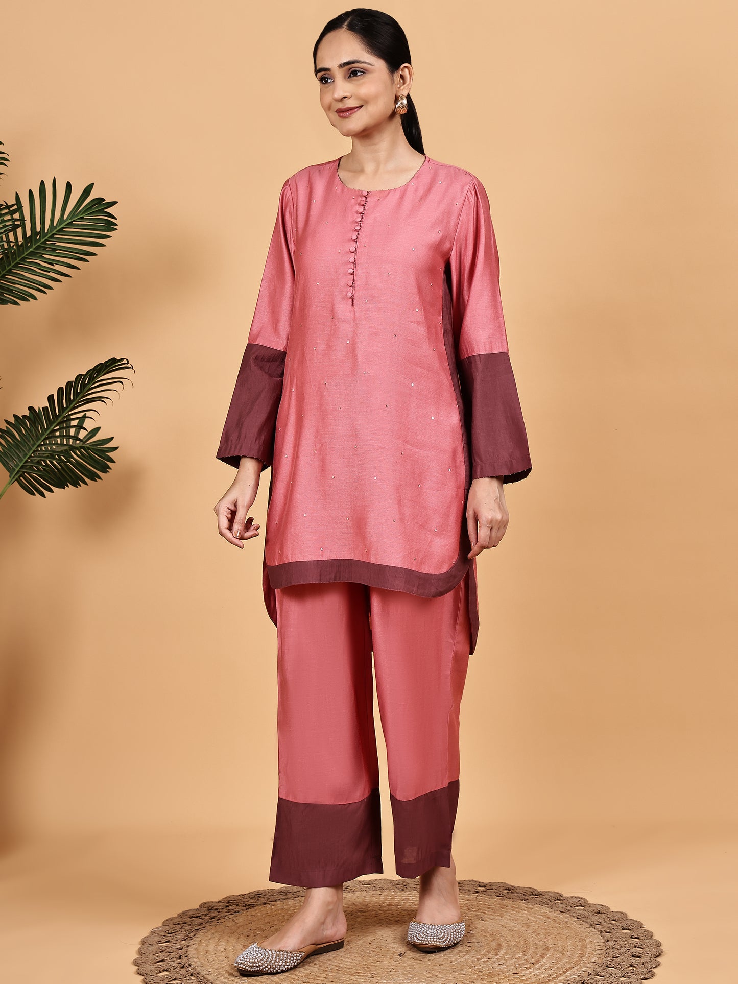 Pink & Maroon Co-ord Set