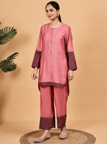 Pink & Maroon Co-ord Set