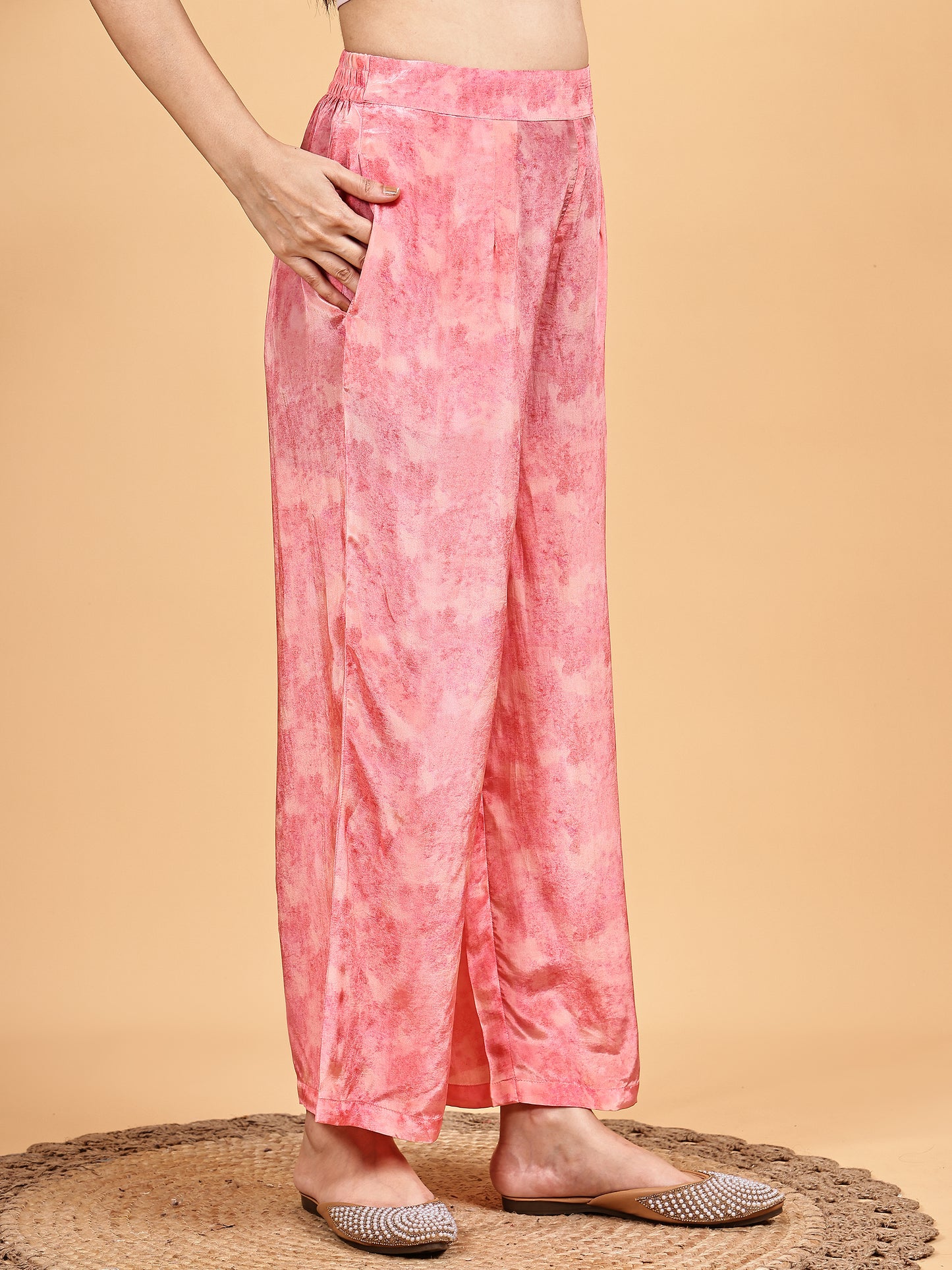 Peach Floral Print Co-ord Set