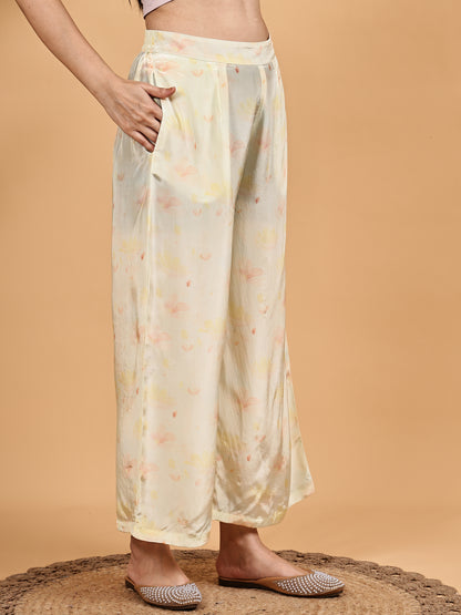 Cream Floral Print Co-ord Set