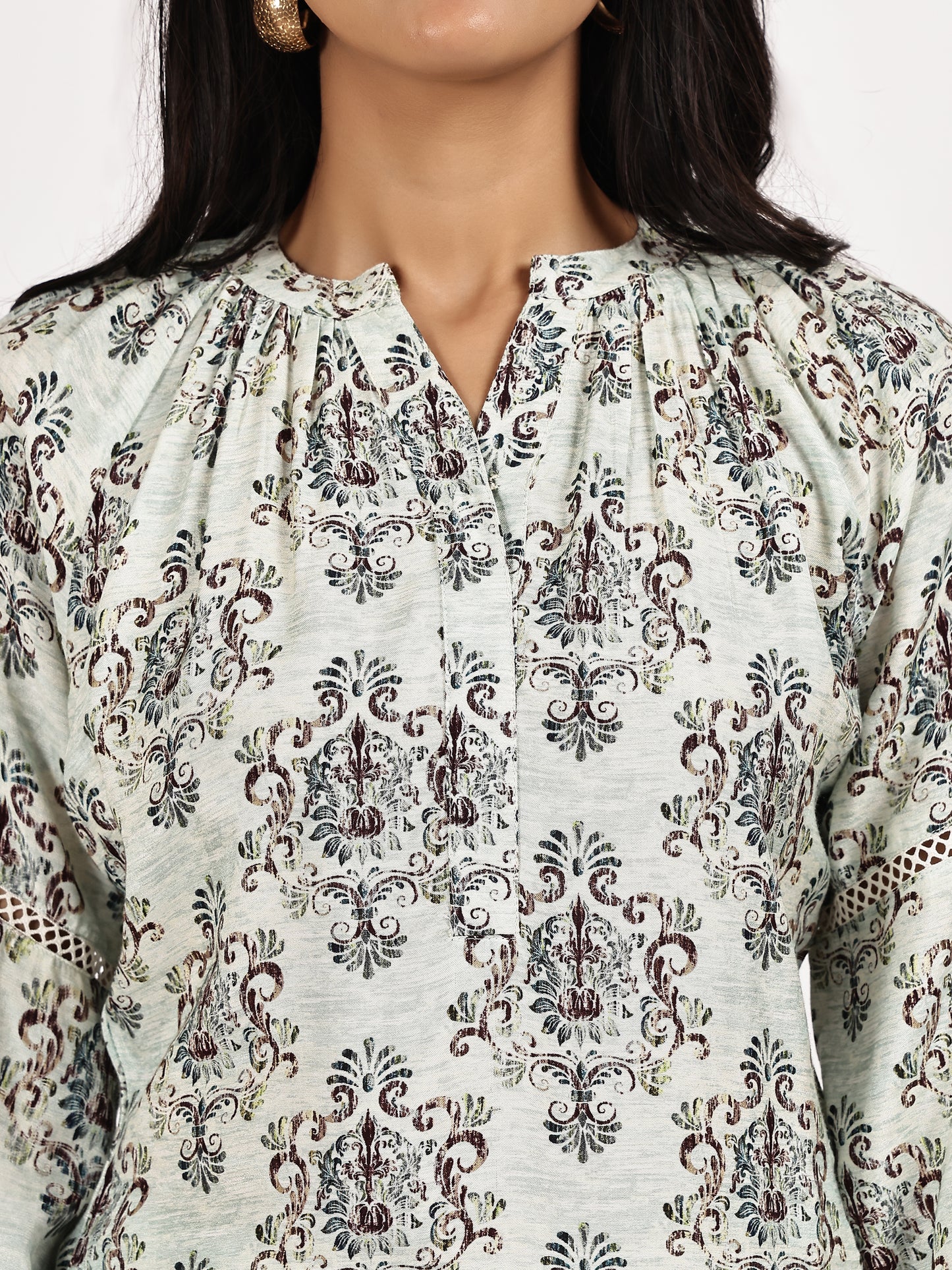 Off-White Printed Kurta Set