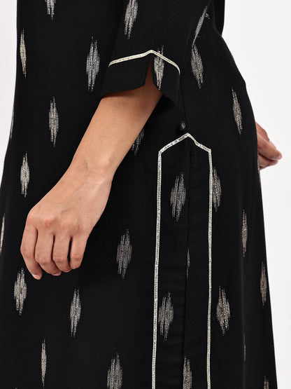 Black Print Kurta and Palazzo Set