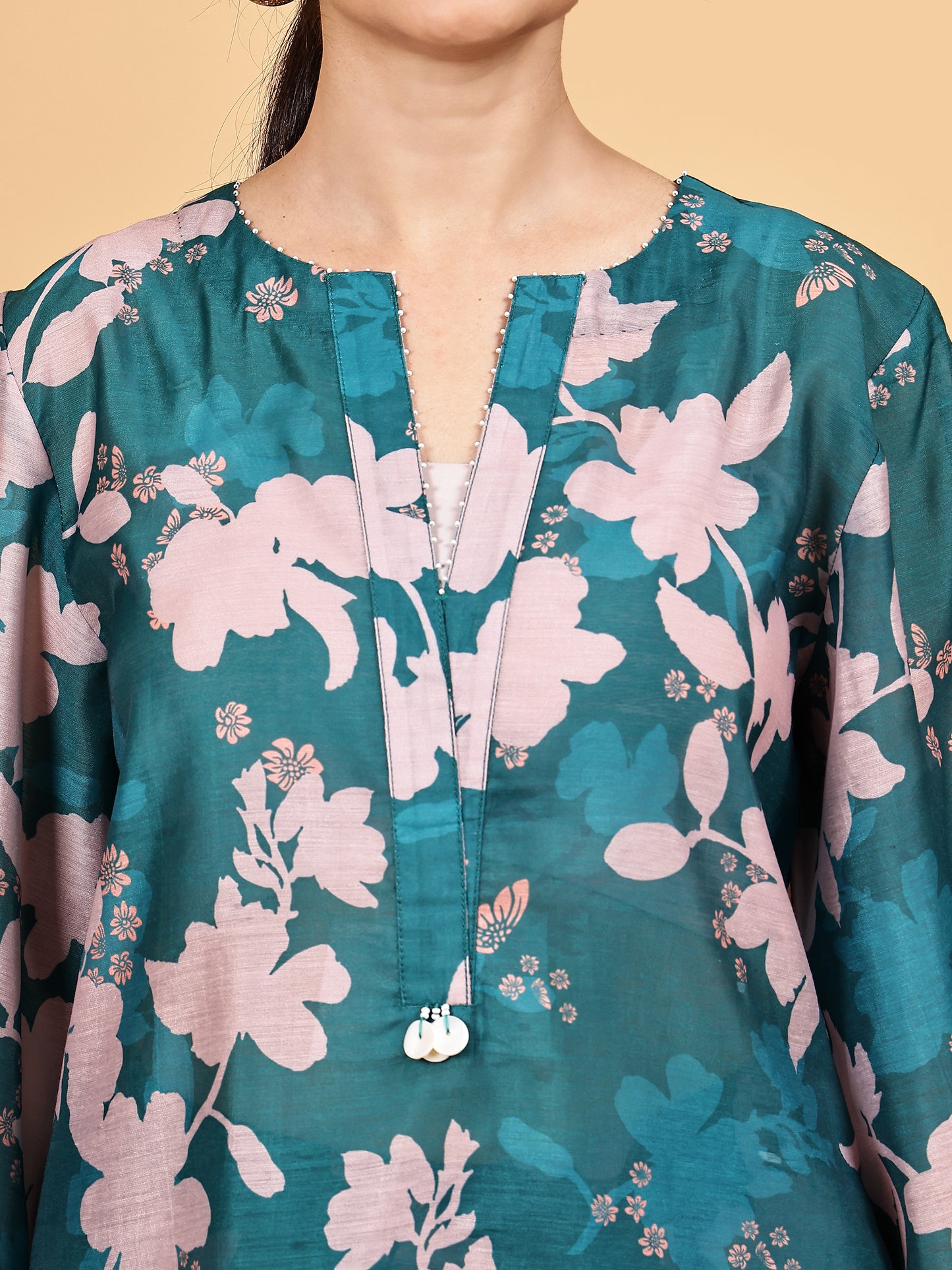 Teal Floral Print Co-ord Set