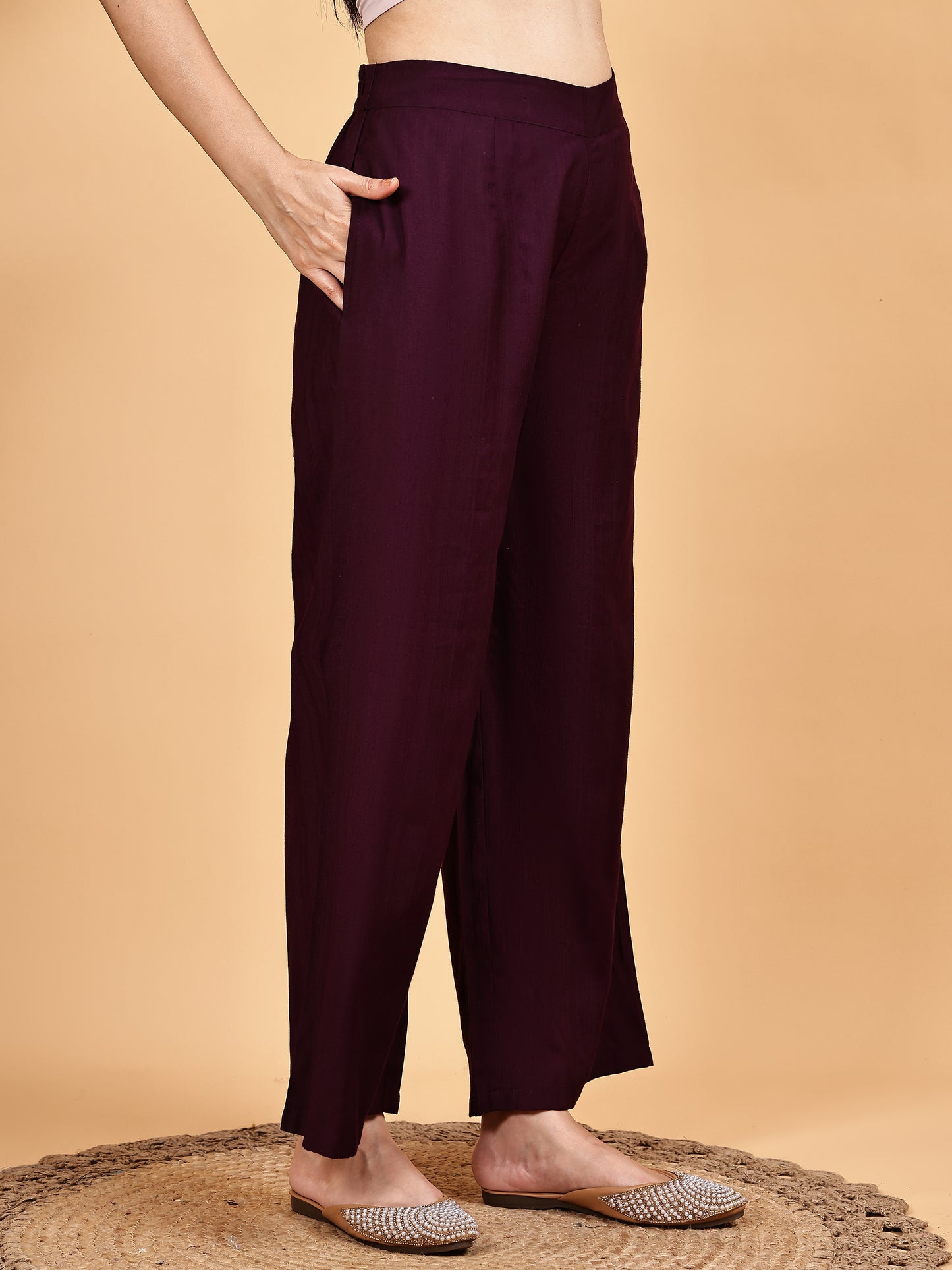 Maroon Floral Printed Kurta Set with Dupatta