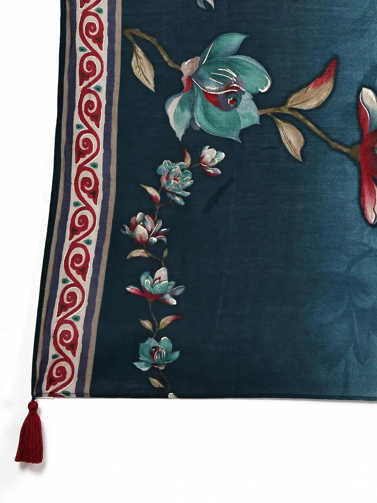 Women’s Printed Deep Green Kurta with Pant Dupatta