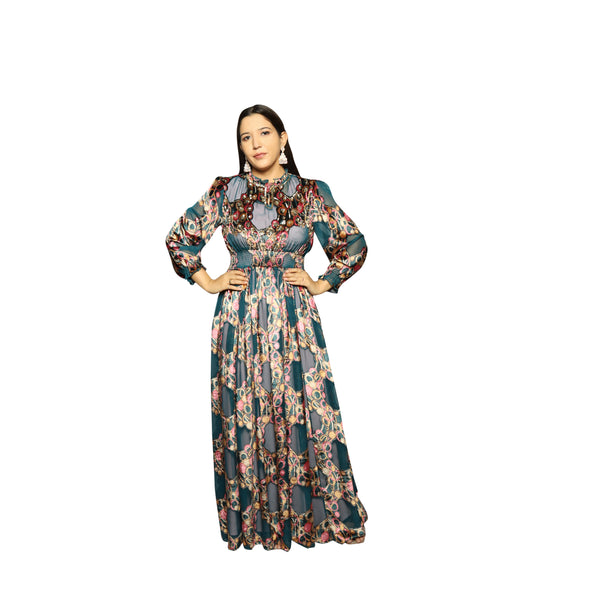Designer Burnout Print Dress for Women’s Fashion