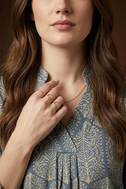 Blue Printed Flared Top for Women – Casual - The Bebla