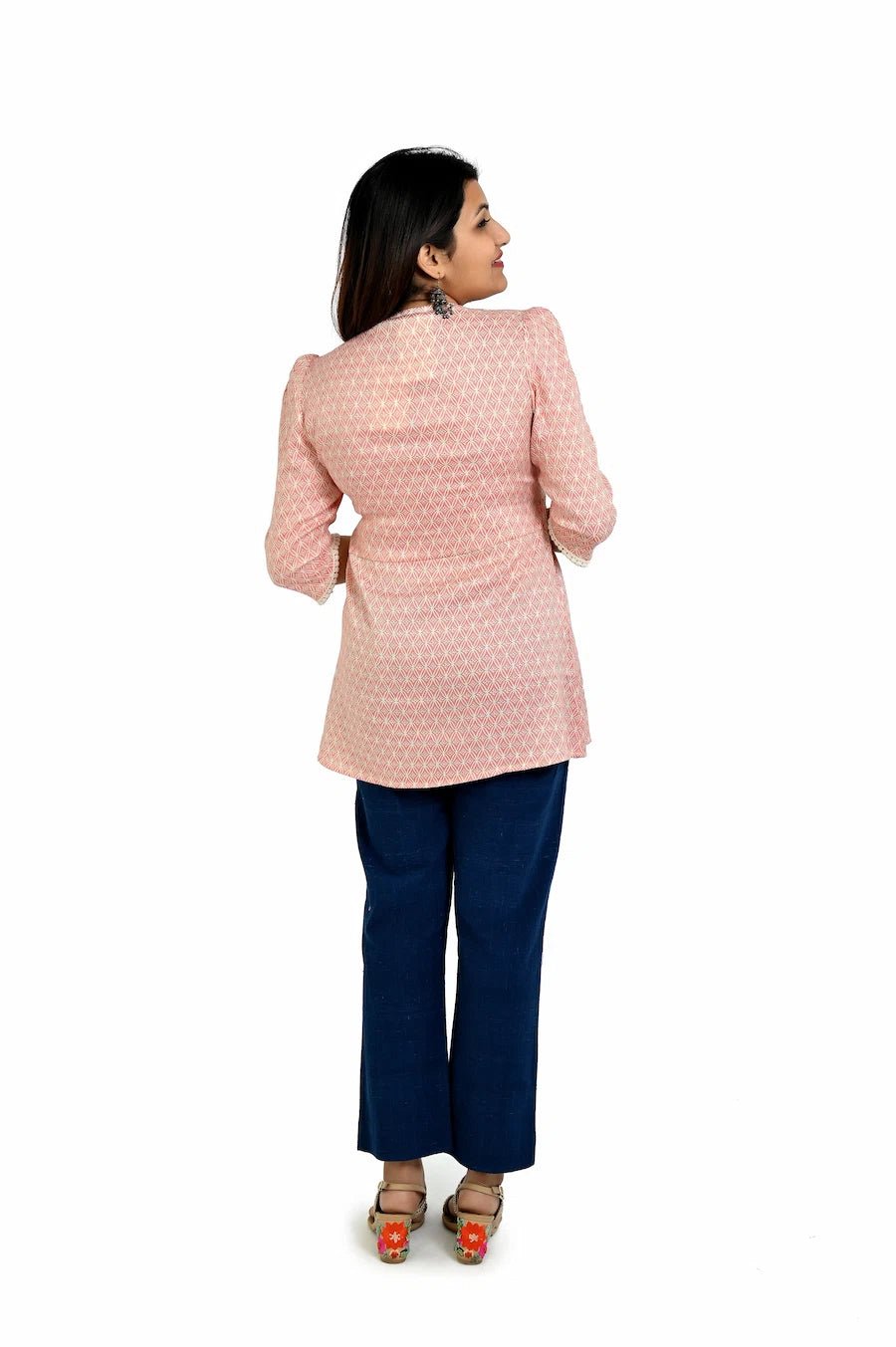 Blush pink color and the elegant charm top - The Bebla