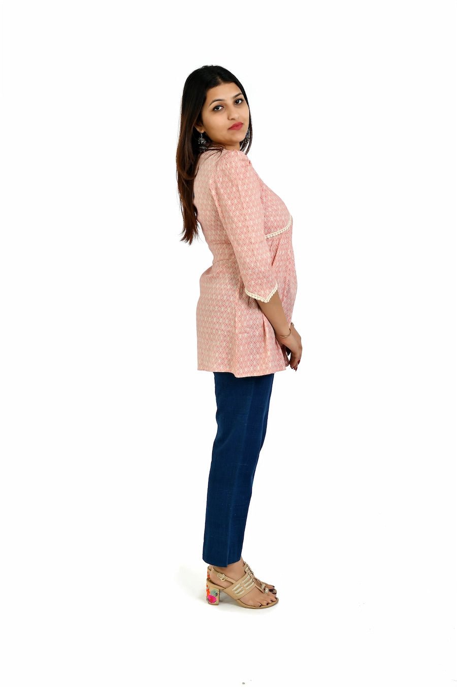 Blush pink color and the elegant charm top - The Bebla