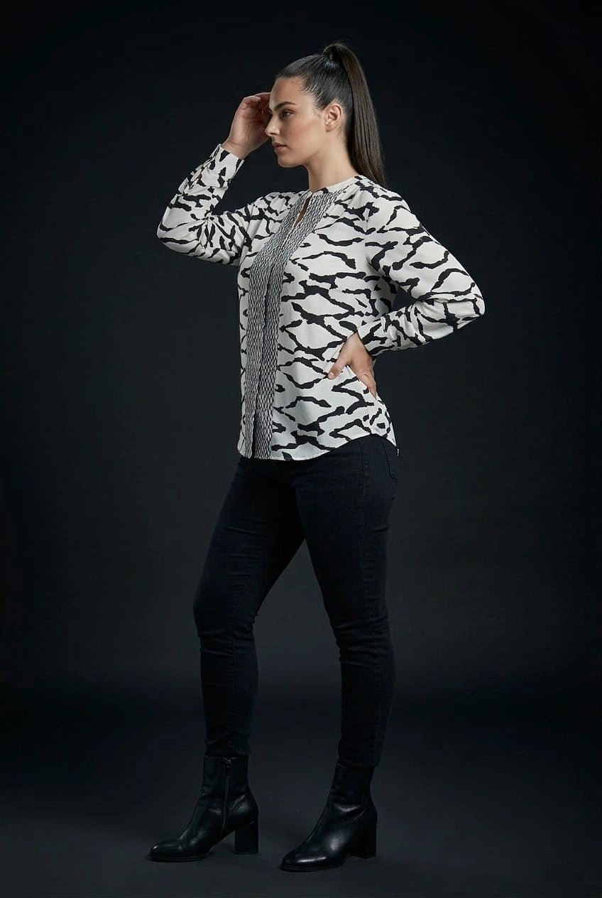 Bold Contrast Zebra Print Everyday Top - The Bebla