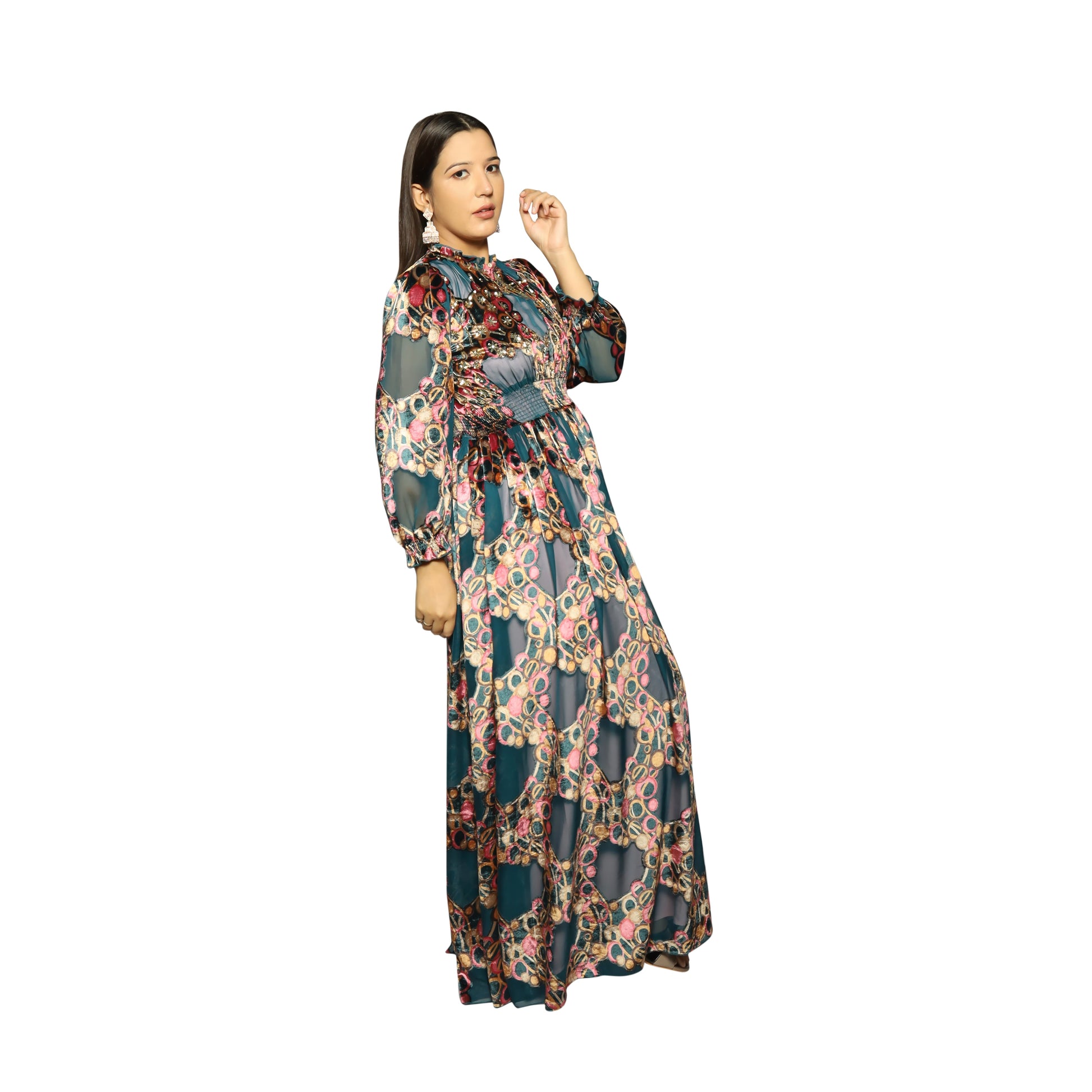 Designer Burnout Print Dress for Women’s Fashion - The Bebla