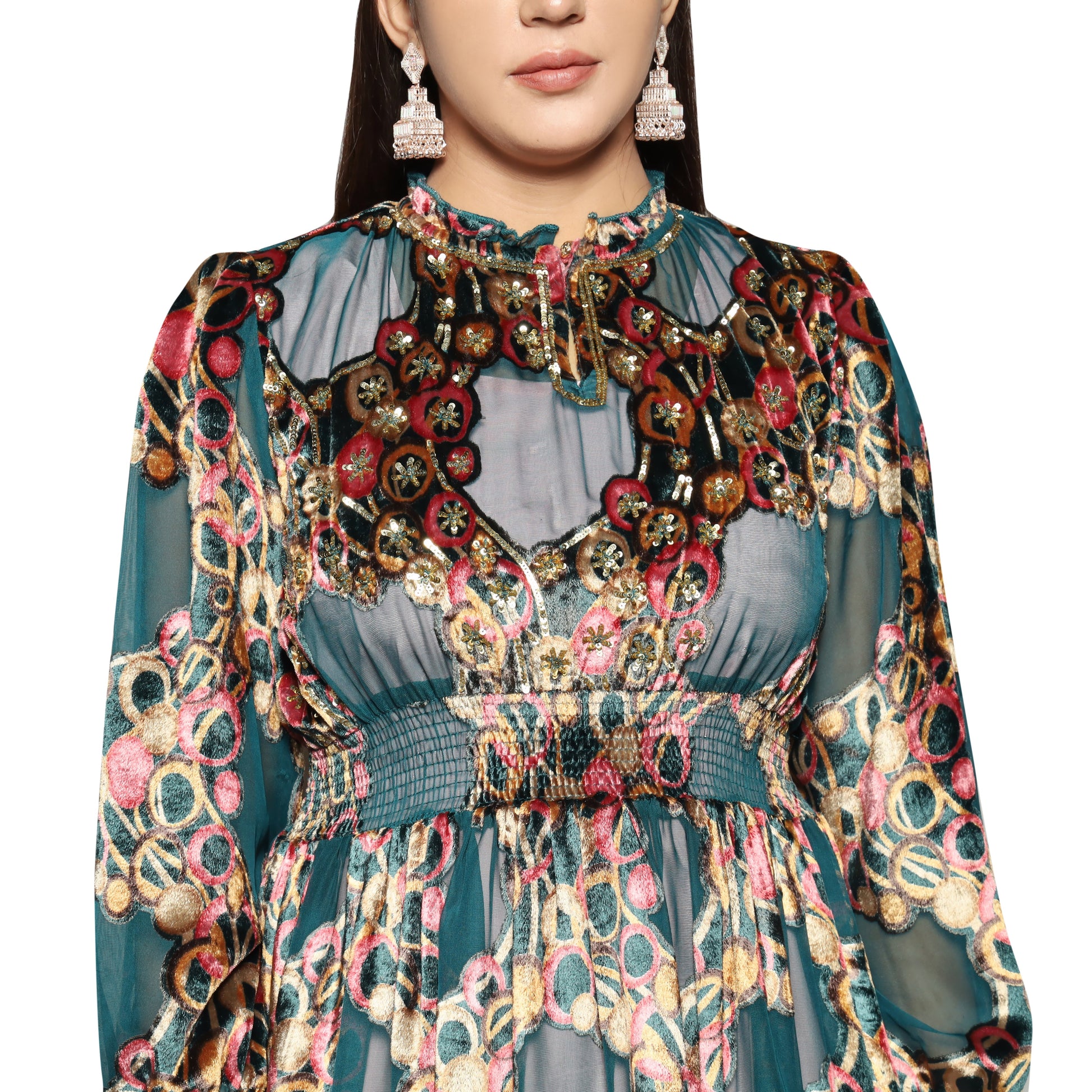 Designer Burnout Print Dress for Women’s Fashion - The Bebla
