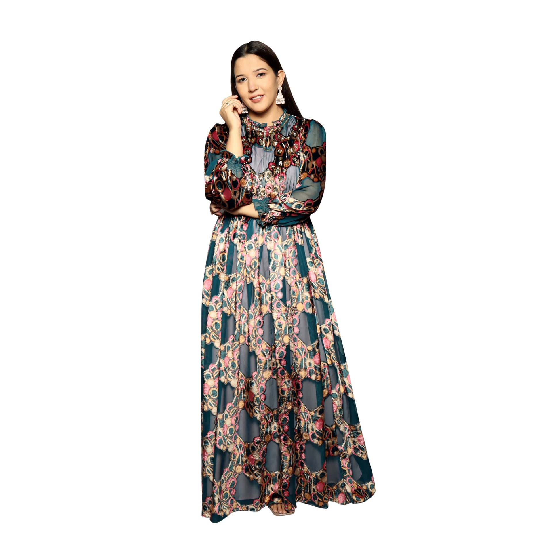 Designer Burnout Print Dress for Women’s Fashion - The Bebla