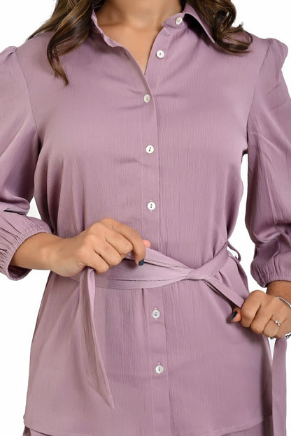 Dusty Lavender Co - Ord Set With Subtle Elegance - The Bebla