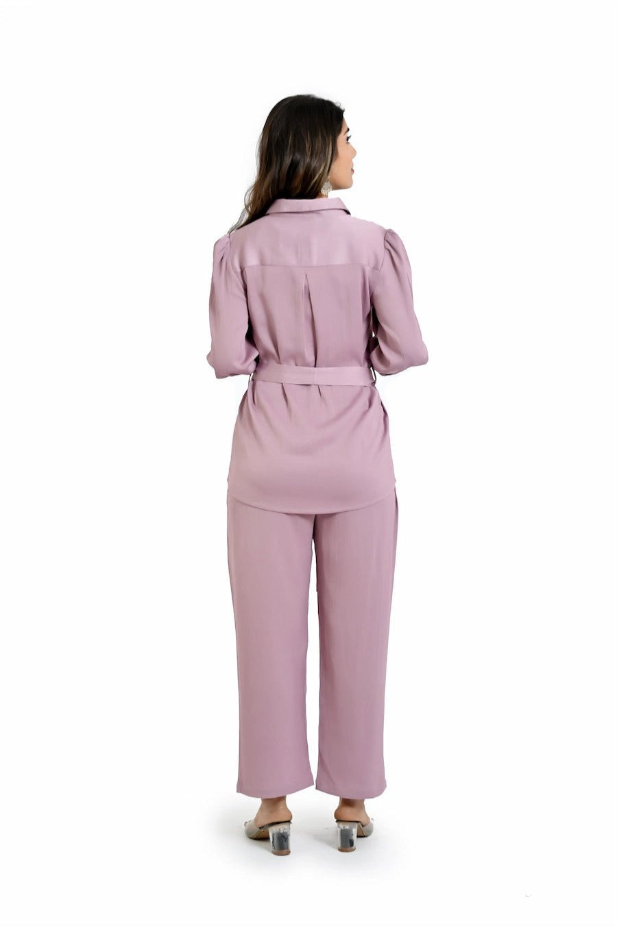 Dusty Lavender Co - Ord Set With Subtle Elegance - The Bebla