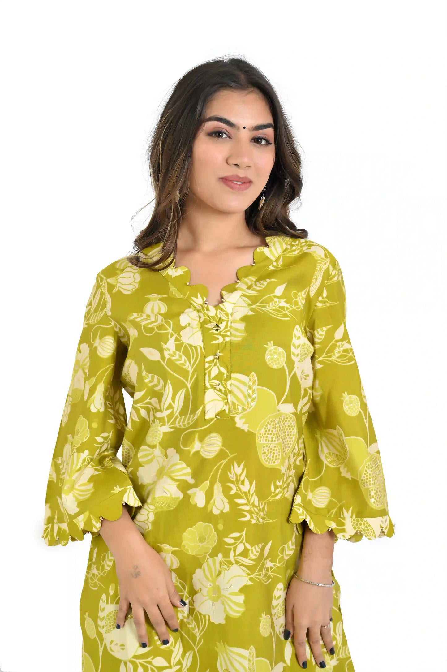 Graceful Green Kurta Pant Set for Festive Look - The Bebla