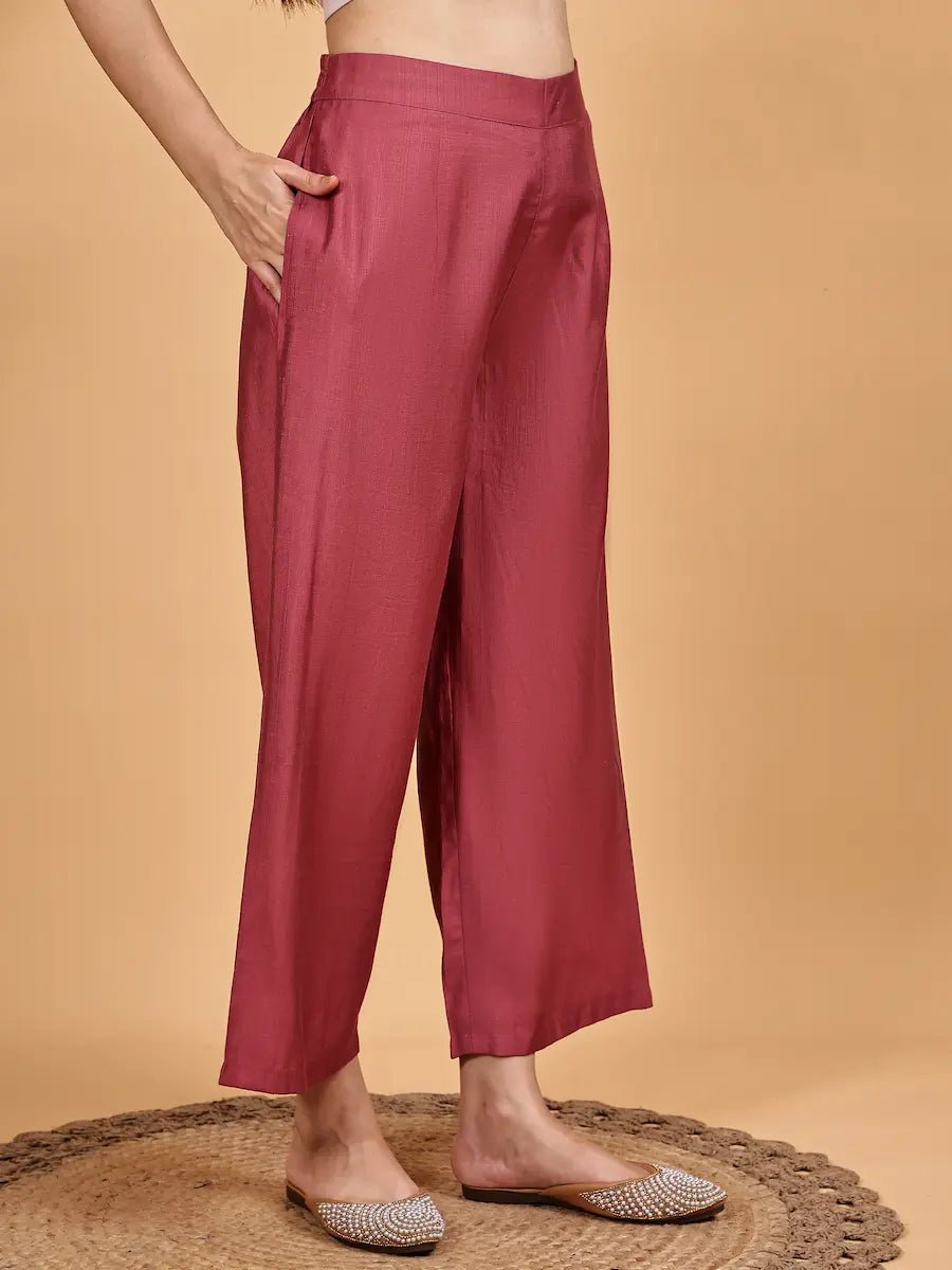 Gray - color printed kurta with straight pants - The Bebla