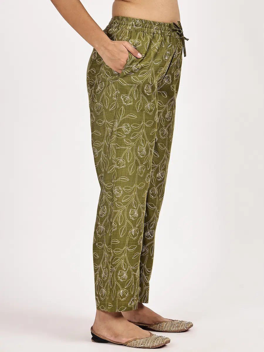 Mehandi Green Kurta Set with Dupatta – Stylish Festive Ethnic Outfit - The Bebla