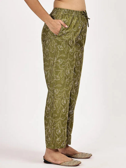 Mehandi Green Kurta Set with Dupatta – Stylish Festive Ethnic Outfit - The Bebla