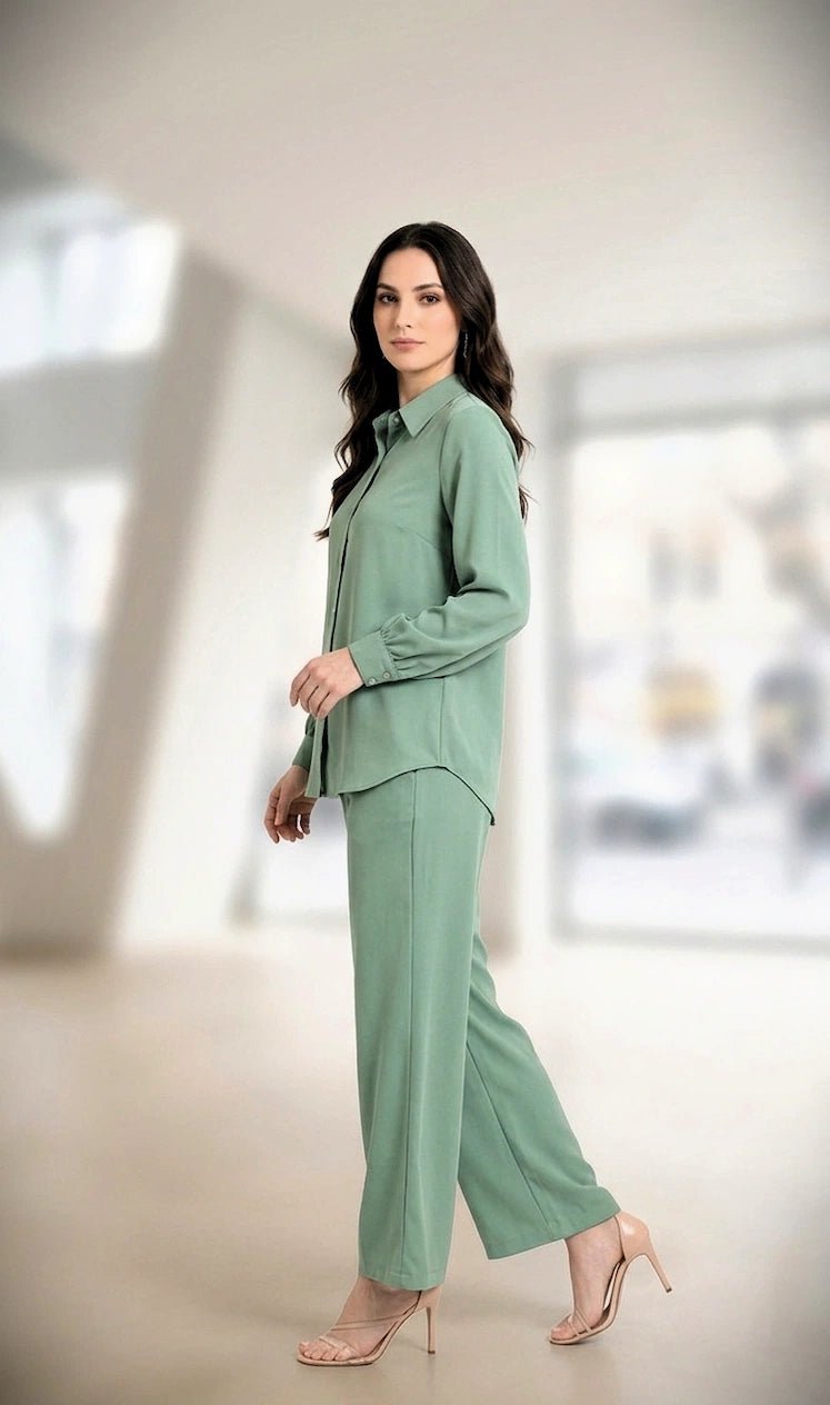 Mint Green Co - Ord Set for Women - The Bebla
