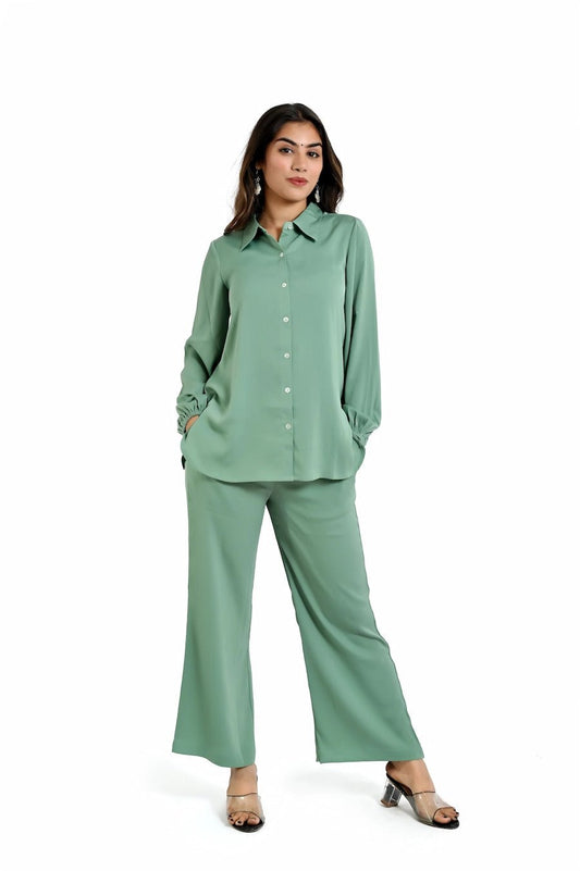 Mint Green Co - Ord Set for Women - The Bebla