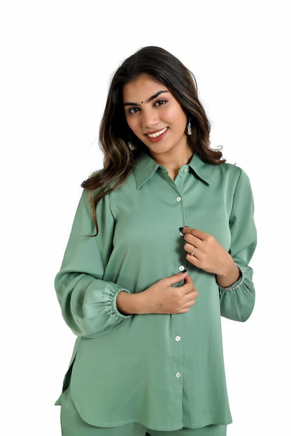 Mint Green Co - Ord Set for Women - The Bebla