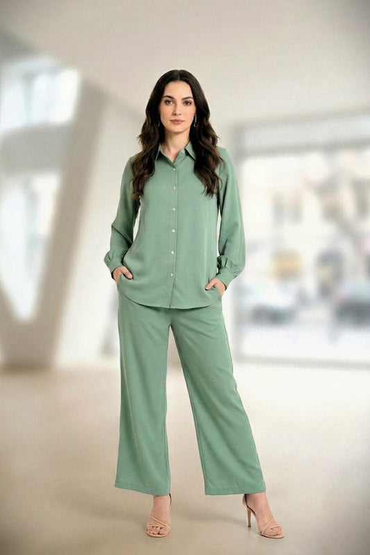 Mint Green Co - Ord Set for Women - The Bebla