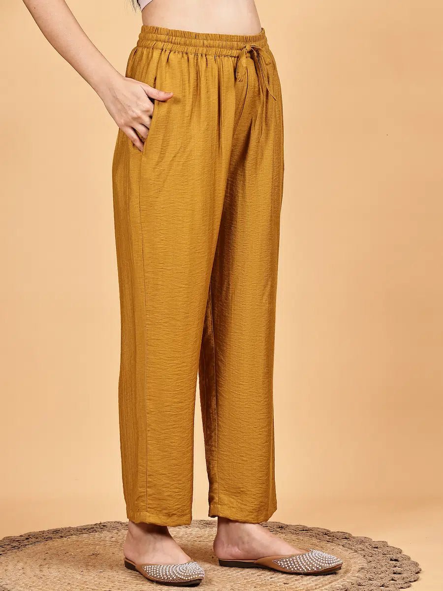 Mustard Printed Kurta Set with Premium Dupatta - The Bebla