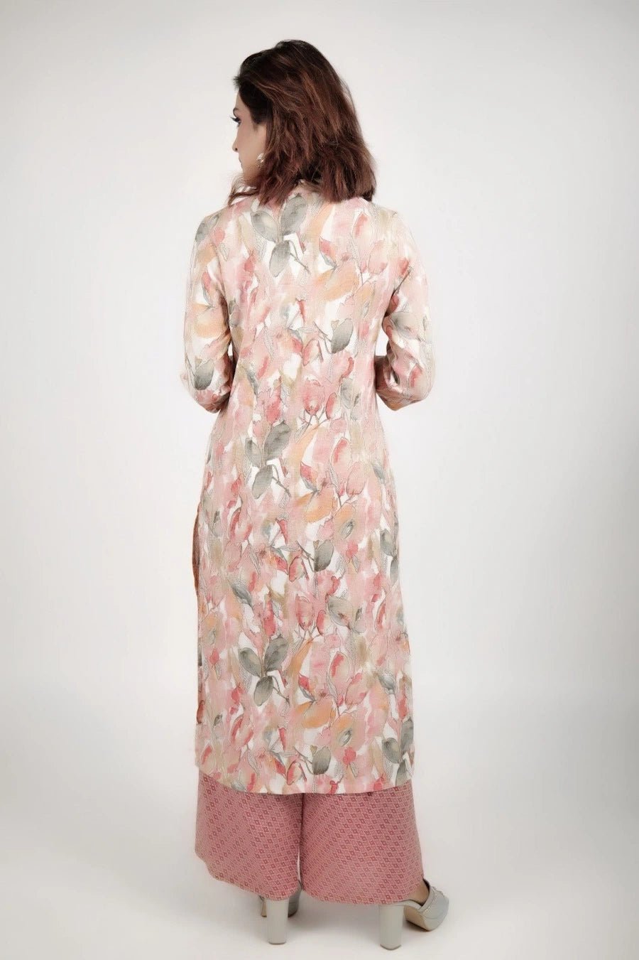 Off white printed kurta along with straight pants - The Bebla