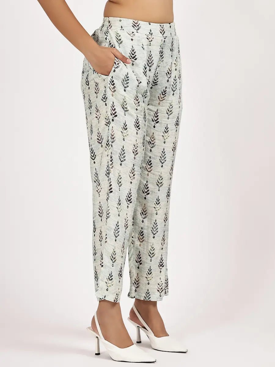 Off - White Printed Kurta Set - The Bebla