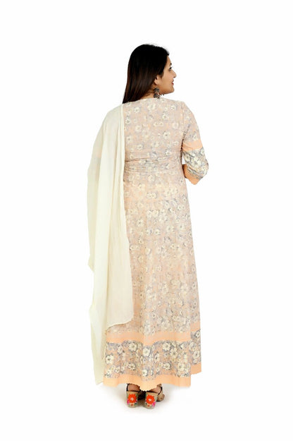 Off White with Light Orange printed - The Bebla