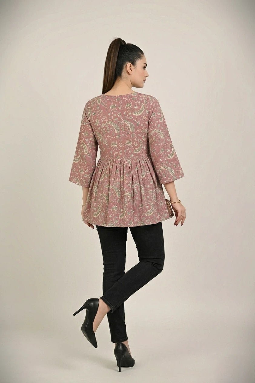 Pink Printed Elegant Top for Women’s Casual Wear - The Bebla