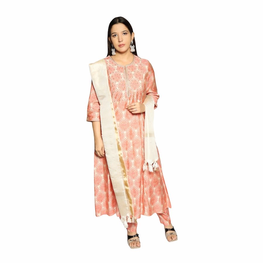 Printed Kurta Set with Pants and Dupatta - The Bebla
