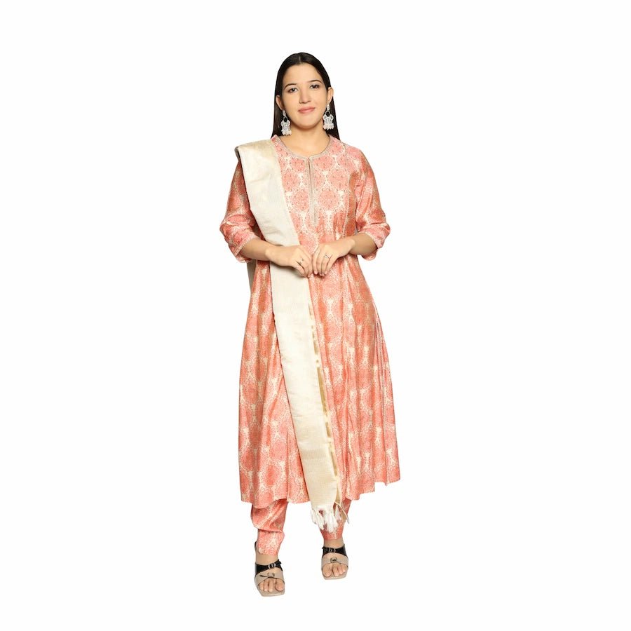 Printed Kurta Set with Pants and Dupatta - The Bebla