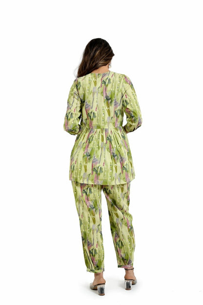 Stylish Light Green Co - Ord Set for Summer Look - The Bebla