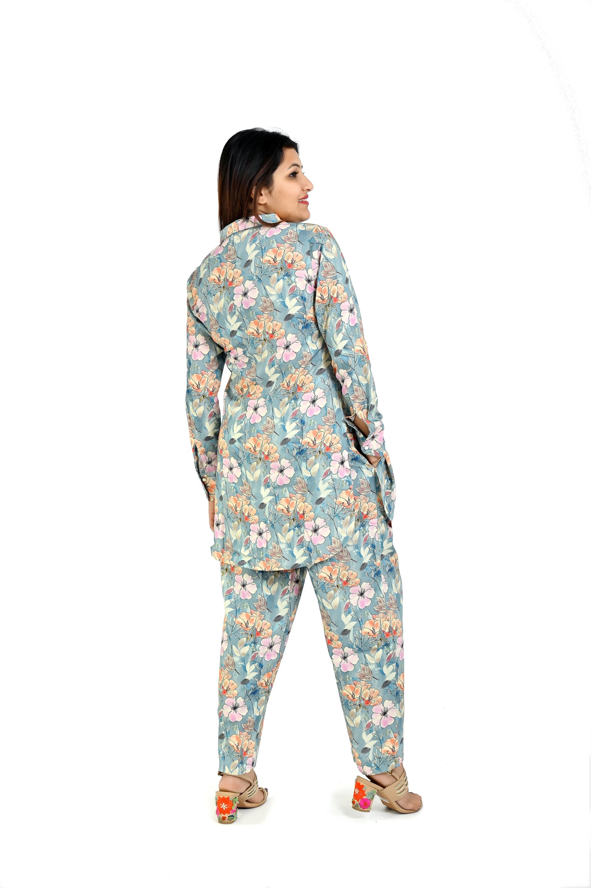Stylish Mint Green Printed Co - Ord Set Women - The Bebla