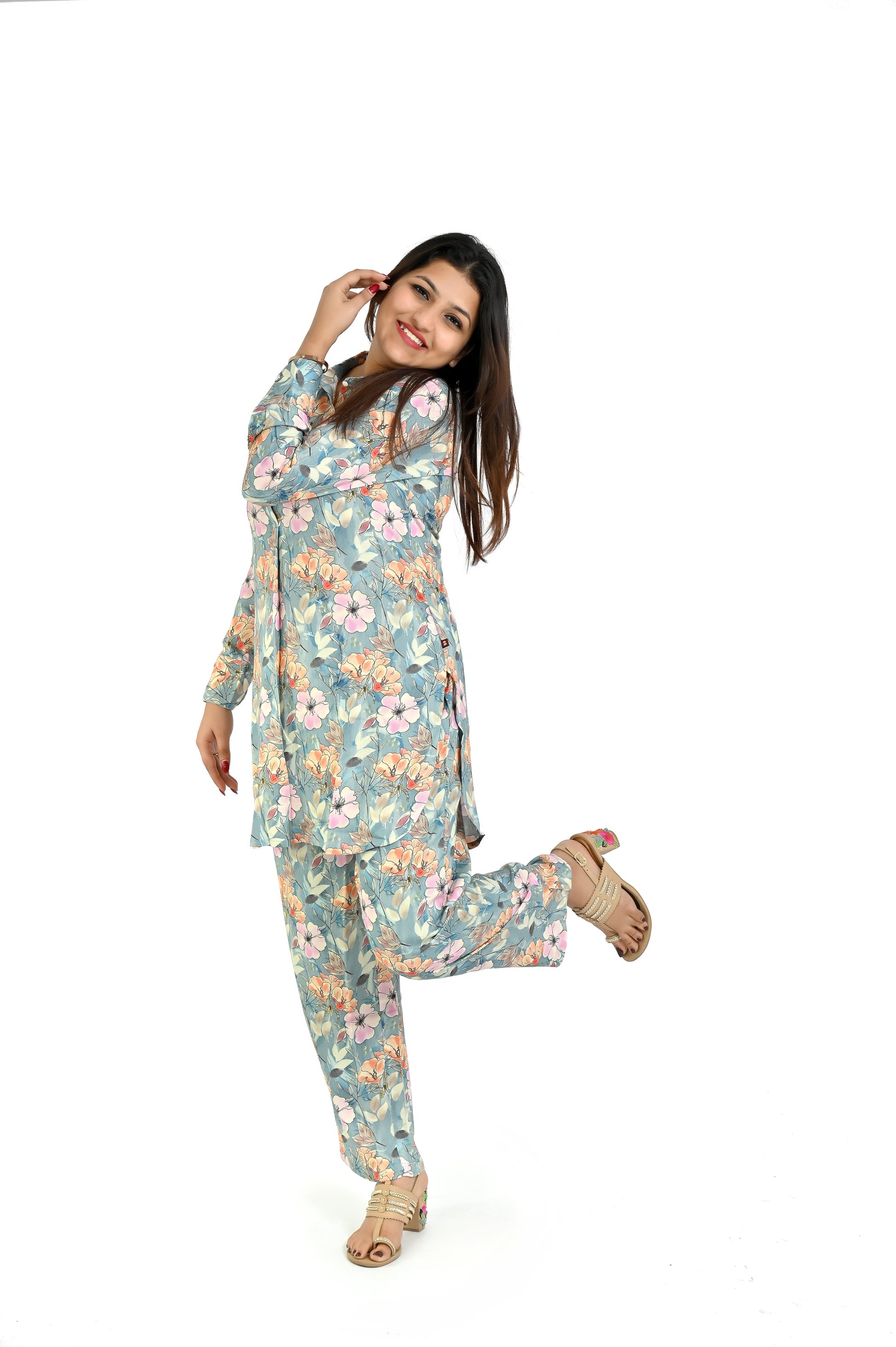 Stylish Mint Green Printed Co - Ord Set Women - The Bebla