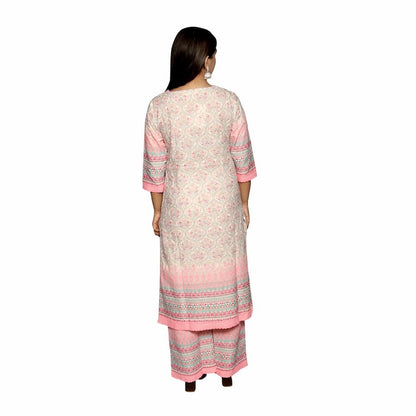 Stylish Pink Kurta Palazzo Set with Dupatta - The Bebla