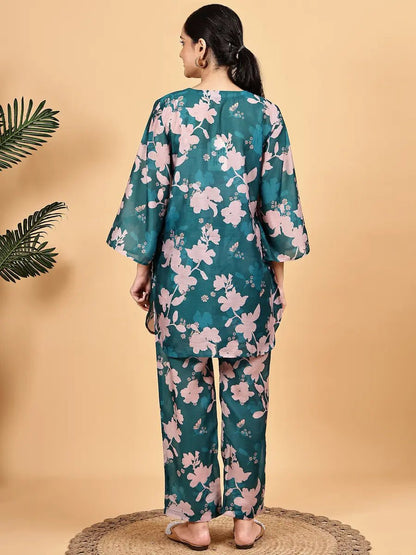 Trendy Floral Co - Ord Set – Casual & Festive Look - The Bebla