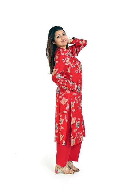 Trendy Red Co - ord Set for Women’s - The Bebla