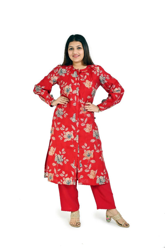 Trendy Red Co - ord Set for Women’s - The Bebla