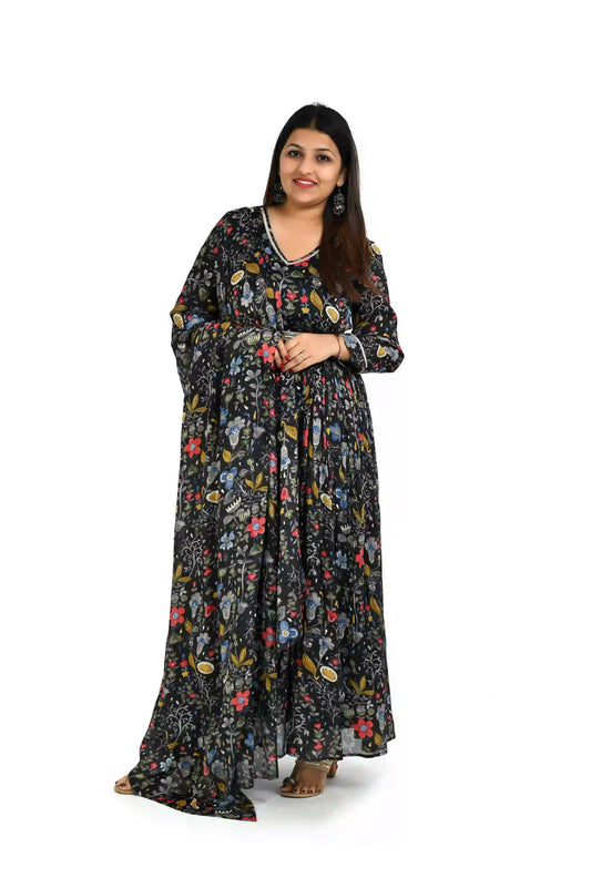 Women’s Black Floor - Length Gown for Special Occasions - The Bebla